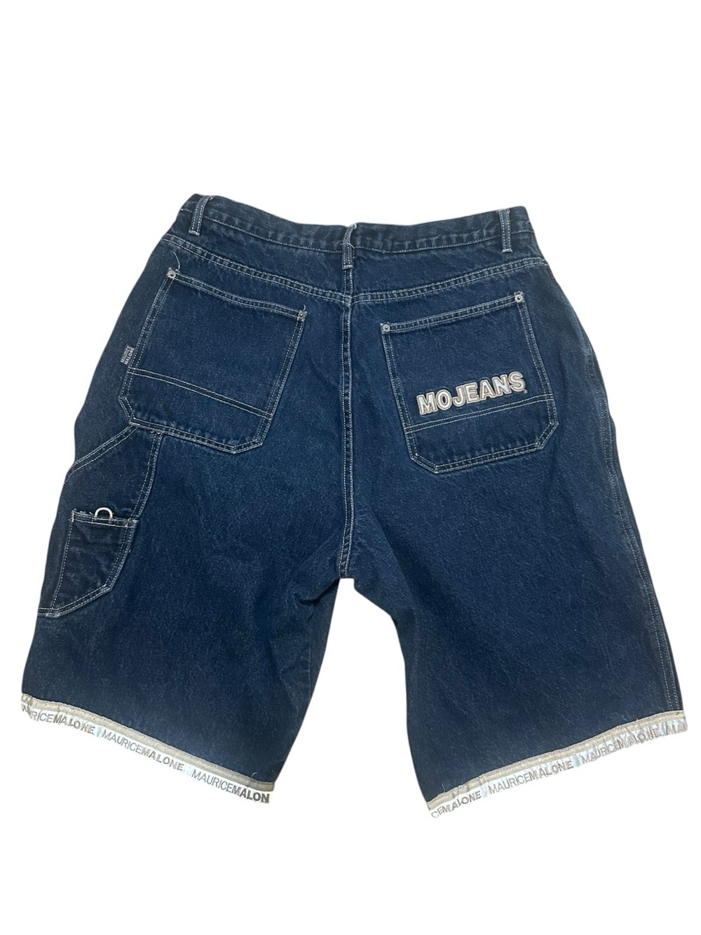 Vintage Maurice Malone Mojeans Shorts Mens 40 W Blue Denim Carpenter Baggy 90s